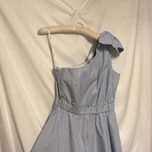 Calvin Klein Preppy Blue and White Striped Dress Size 12.